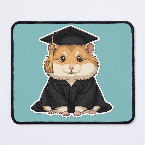 Item preview, Cute Graduation Hamster with Cap and Gown Comic Sticker designed and sold by CaptainSeal.