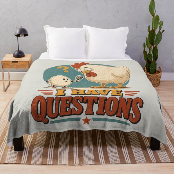 Item preview, I Have Questions Egg and Chicken designed and sold by Rosie's Wildflower Boutique.