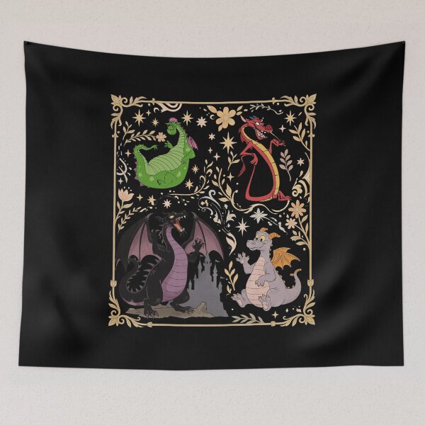 Item preview, Vintage Four Dragon Fantasy Graphic designed and sold by Shoaibstudio.