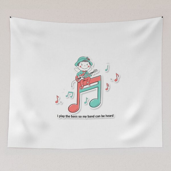 Item preview, Bass Player with Dancing Fish designed and sold by NiftyWrx.