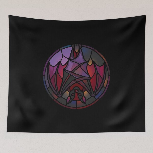 Item preview, Murciélago vampiro de vidriera púrpura carmesí elegante gótico designed and sold by WorldShop17.