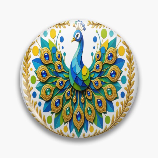 Item preview, Majestic Peacock Luxury Gold Wreath Aesthetic Art designed and sold by Breezes-of-Ida.