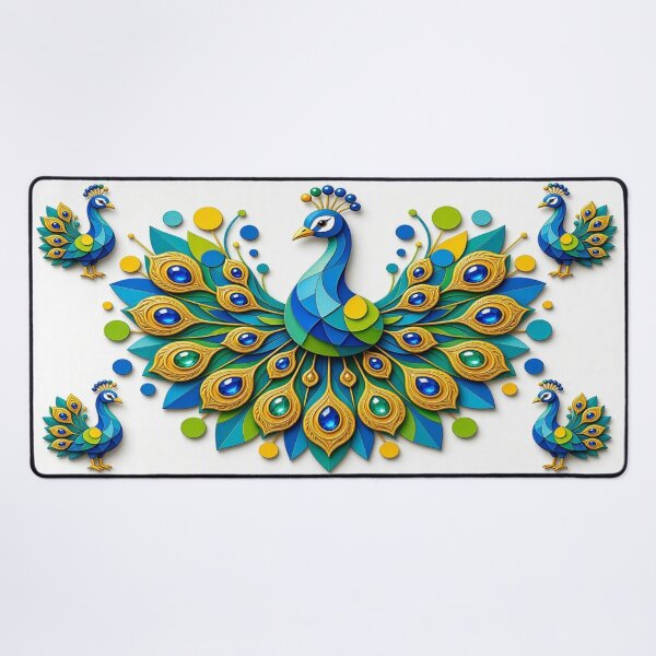 Item preview, Majestic Peacock Luxury Gold Wreath Aesthetic Art designed and sold by Breezes-of-Ida.