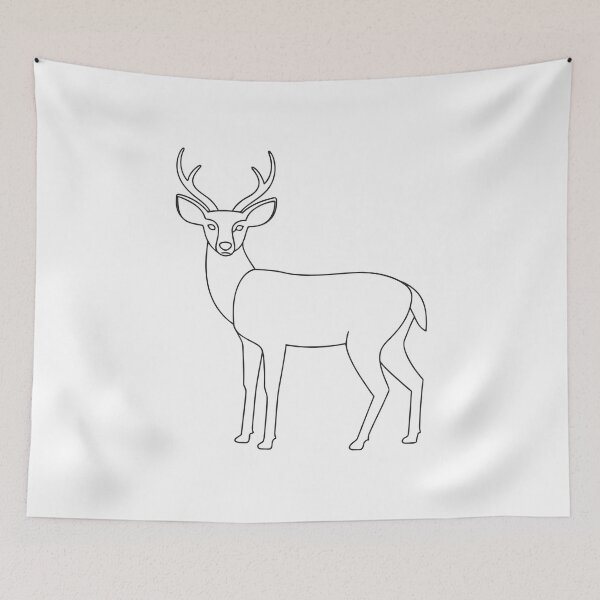 Item preview, Deer Friendly 2 Line Art Gift designed and sold by OneLine Studio.