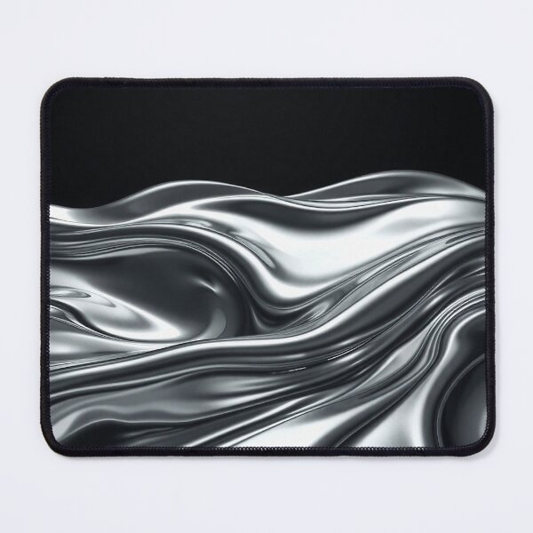 Item preview, Silver Liquid Metal Silk Texture Abstract Art designed and sold by IntelliMindDesigns.