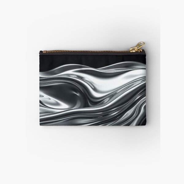 Item preview, Silver Liquid Metal Silk Texture Abstract Art designed and sold by IntelliMindDesigns.