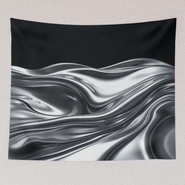 Item preview, Silver Liquid Metal Silk Texture Abstract Art designed and sold by IntelliMindDesigns.