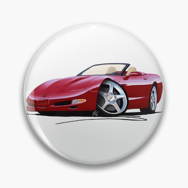 Item preview, Classic Red Chevrolet Corvette C Convertible Car Illustration designed and sold by Kitkat-Snap.