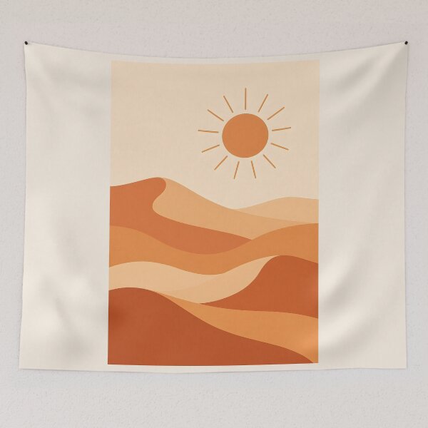 Item preview, Minimalist Terracotta Desert Sand Dunes Boho Sun Wall Art designed and sold by VibeShift Studio.