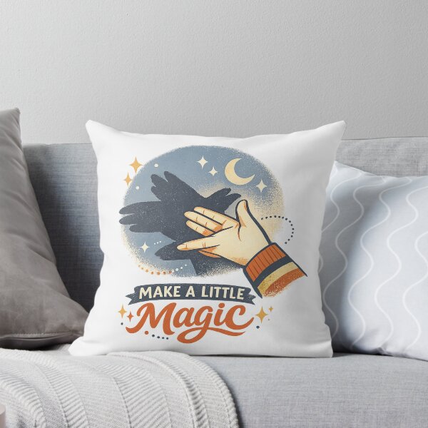 Artikelvorschau, Ein bisschen Magie – Handschatten-Vogel-Design im Retro-Stil mit verspieltem Zitat entworfen und verkauft von inkoutninja.