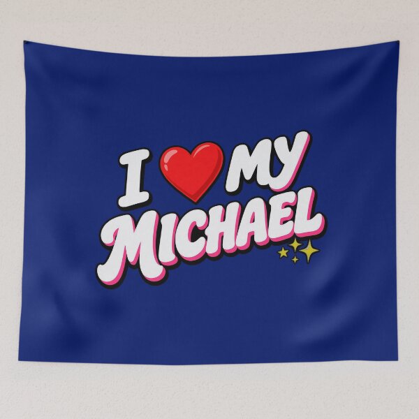 Item preview, I Heart My Michael Retro Groovy Valentine Couple designed and sold by woodwardluis.