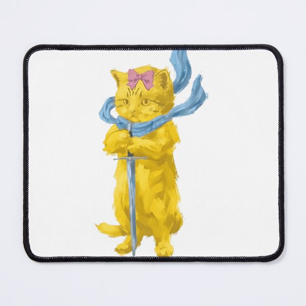 Item preview, Cute Yellow Warrior Cat with Sword and Scarf designed and sold by Yellow Zone.