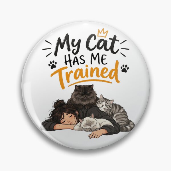 Item preview, My Cat Has Me Trained - Funny Sleeping Cats & Cat Mom Illustration designed and sold by PetalsPaws.