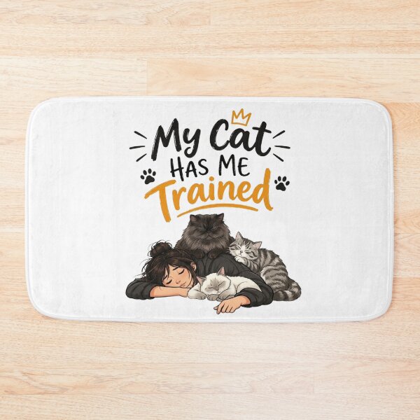 Item preview, My Cat Has Me Trained - Funny Sleeping Cats & Cat Mom Illustration designed and sold by PetalsPaws.