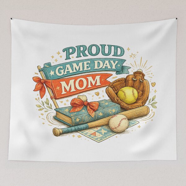 Artikelvorschau, Stolze Spieltagsmama Baseball Softball Sportmama Retro-Design entworfen und verkauft von inkoutninja.