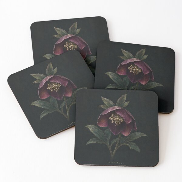 Item preview, Hellebore Dark Botanical Illustration | Moody Floral Wall Art designed and sold by FixationStudio.