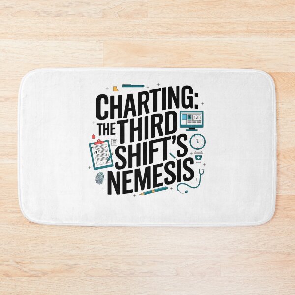 Item preview, Charting: The Third Shift's Nemesis – Funny Forensic Nurse & Night Shift Nursing Design designed and sold by CuteDesignables.