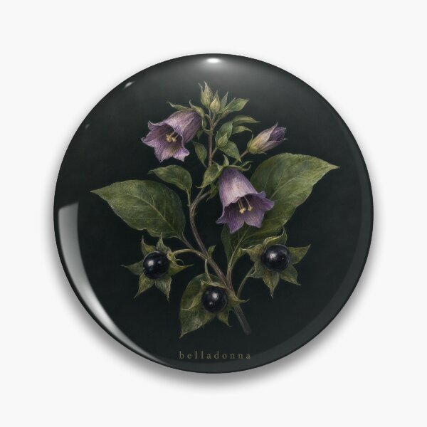 Item preview, Belladonna Dark Botanical Illustration | Moody Floral Wall Art designed and sold by FixationStudio.