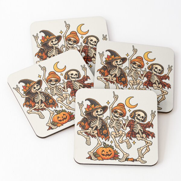 Item preview, Dancing Skeletons Halloween Retro designed and sold by Stikaro.