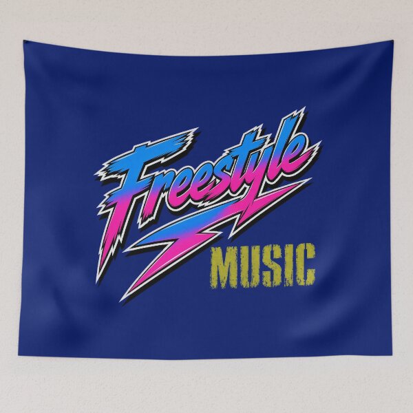 Aperçu de l'œuvre Graphisme de soirée dansante rétro synthé freestyle années 80 créée et vendue par woodwardluis.