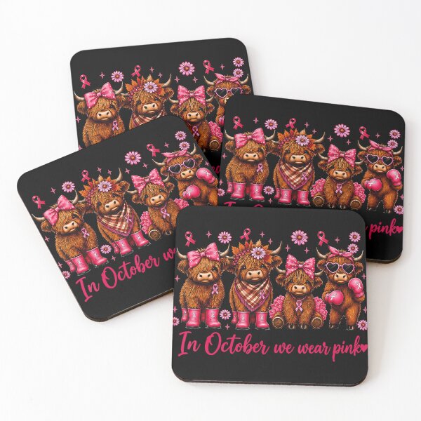 Item preview, Highland Cow In October We Wear Pink Breast Cancer designed and sold by walthfehrl.