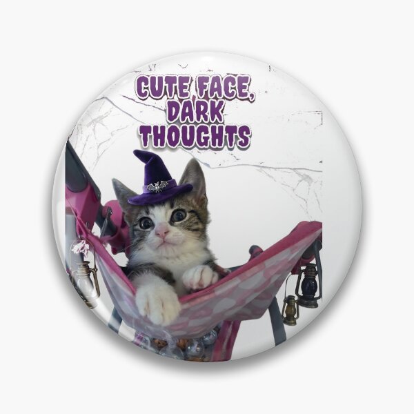 Item preview, Cute Face Dark Thoughts Halloween Cat designed and sold by MeliMedO Art.