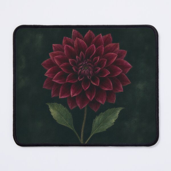 Item preview, Dahlia Dark Botanical Illustration | Moody Floral Wall Art designed and sold by FixationStudio.