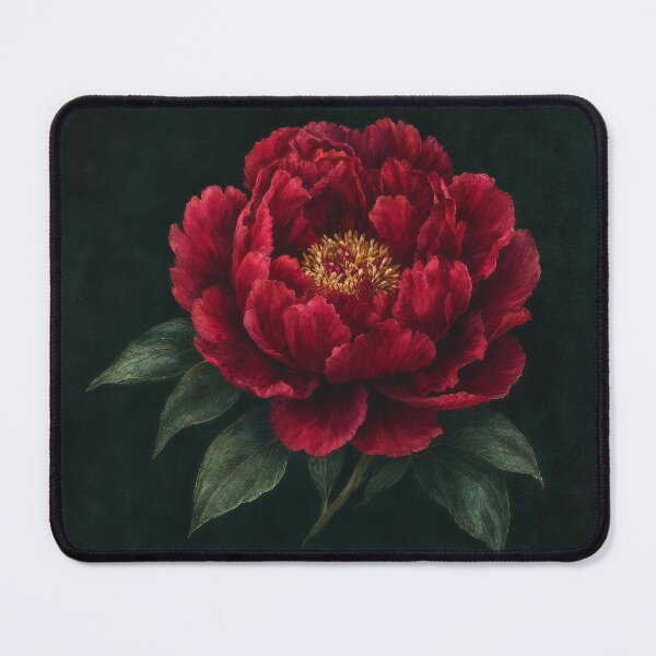 Item preview, Peony Dark Botanical Illustration | Moody Floral Wall Art designed and sold by FixationStudio.