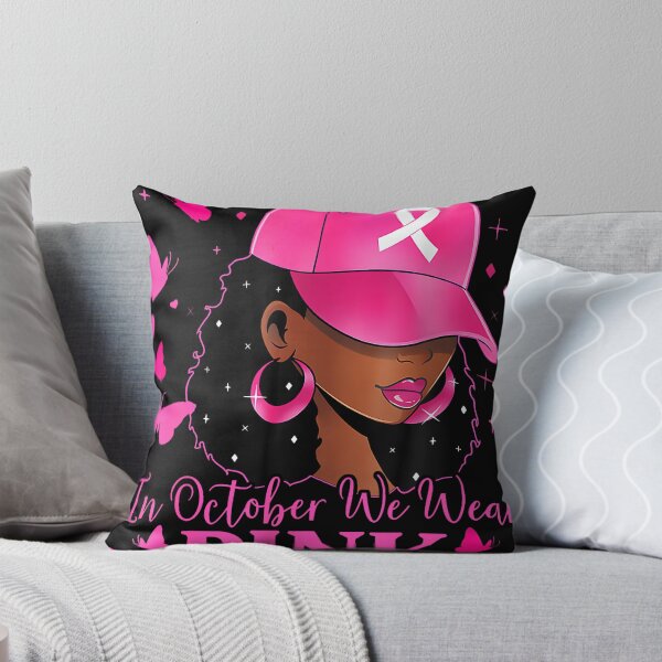 Item preview, In October We Wear Pink Black Women Breast Cancer designed and sold by walthfehrl.