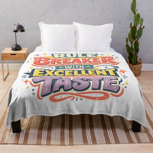 Item preview, Rule Breaker With Excellent Taste Funny Sarcastic Retro Quote Design designed and sold by inkoutninja.