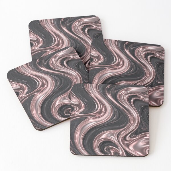 Item preview, Rose Gold Marble Liquid Swirl Texture Art designed and sold by IntelliMindDesigns.