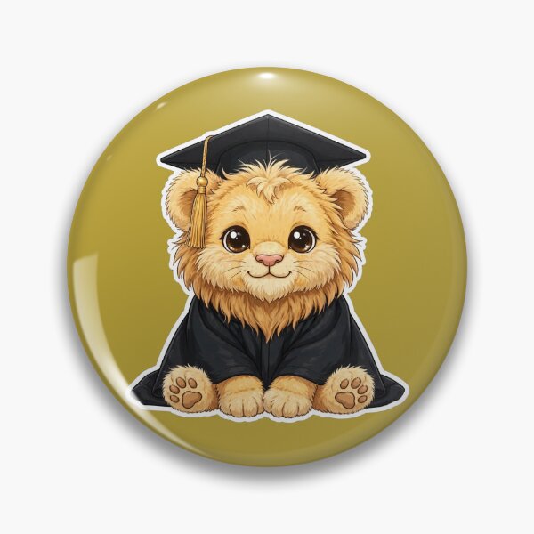 Item preview, Cute Graduation Lion with Cap and Gown Comic Sticker designed and sold by CaptainSeal.