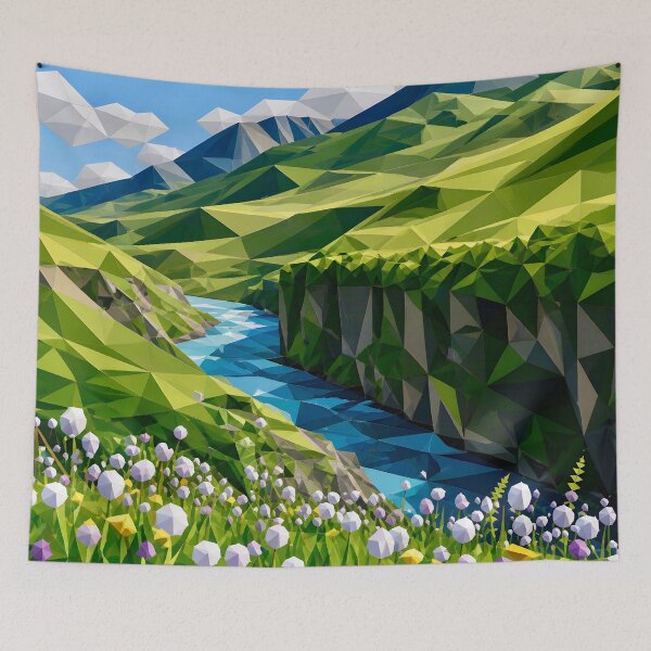 Item preview, Geometric Mountain Landscape designed and sold by Vicky Brago-Mitchell®.