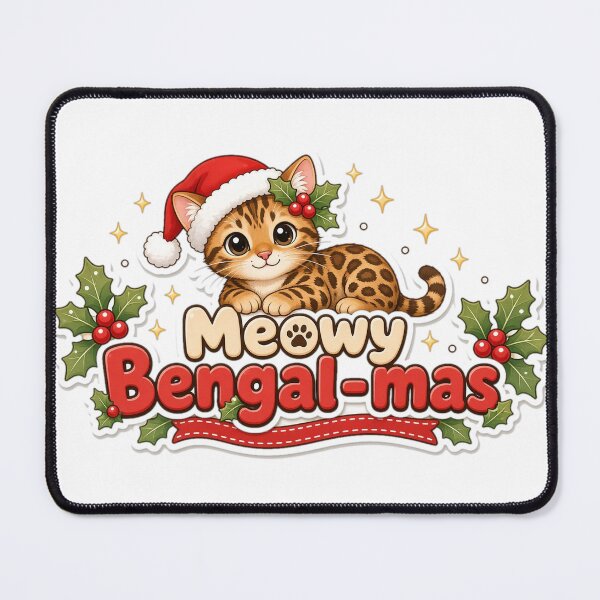 Item preview, Bengal Cat Christmas Meowy Bengal-mas Gift designed and sold by Soft Merch.