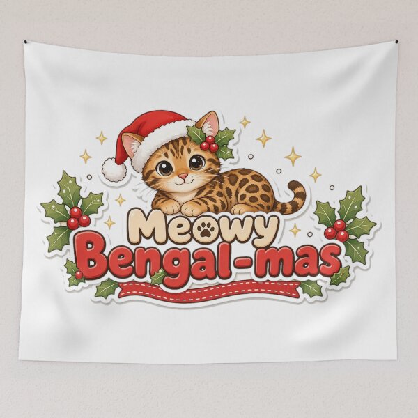 Item preview, Bengal Cat Christmas Meowy Bengal-mas Gift designed and sold by Soft Merch.