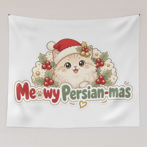 Item preview, Persian Cat Christmas Meowy Persian-mas Gift designed and sold by Soft Merch.