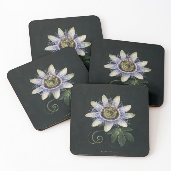 Item preview, Passionflower Dark Botanical Illustration | Moody Floral Wall Art designed and sold by FixationStudio.