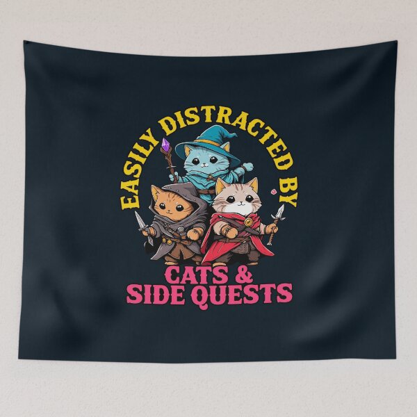 Item preview, Easily Distracted by Cats Side Quests designed and sold by NoumsAtelier.