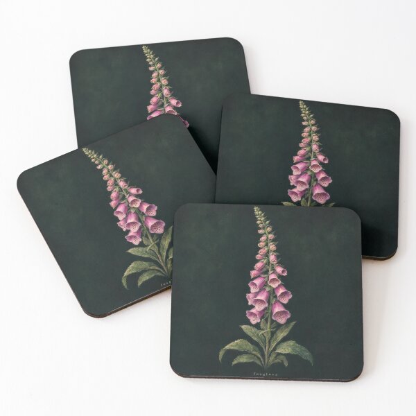 Item preview, Foxglove Dark Botanical Illustration | Moody Floral Wall Art designed and sold by FixationStudio.