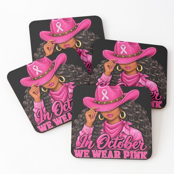 Artikelvorschau, In October We Wear Pink Black Woman Breast Cancer entworfen und verkauft von linendaust.