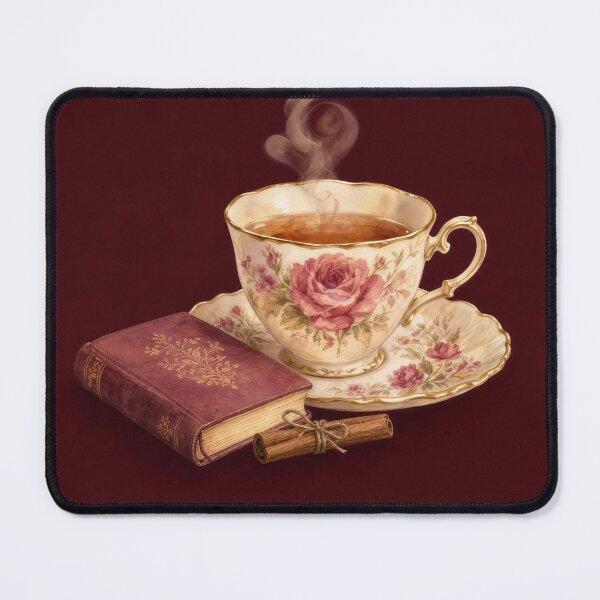 Item preview, Tea and a Book Cozy Book Lover Illustration | Bookish Wall Art designed and sold by FixationStudio.