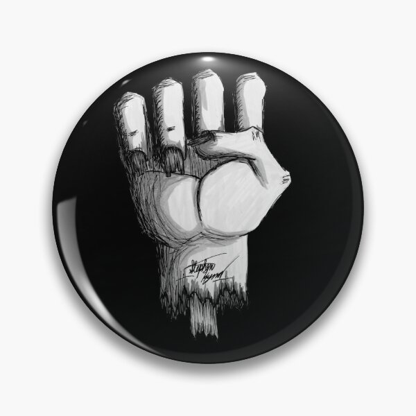 Item preview, Raised Fist Scar-E-Moji (Desaturated Edition) Grayscale Horror Fist designed and sold by Grimmlar.