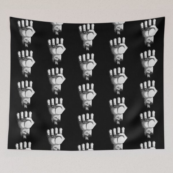 Item preview, Raised Fist Scar-E-Moji (Desaturated Edition) Grayscale Horror Fist designed and sold by Grimmlar.