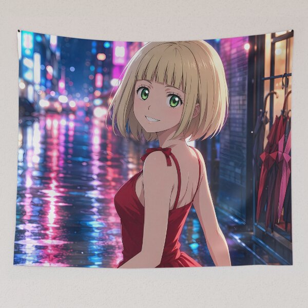 Item preview, Shiemi Moriyama Blue Exorcist Neon Rain Evening designed and sold by SolenneAzur.