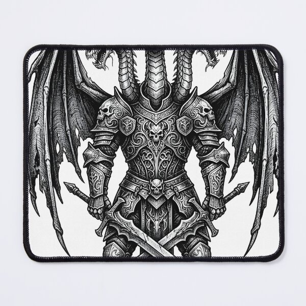 Item preview, Ornate Skull Emblem Hydra Knight - Dragon Sword Ink Art designed and sold by DragonSerpent Ink.