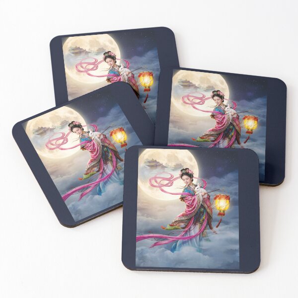 Item preview, Chinese Moon Goddess Chang'e and Jade Rabbit Fantasy Art designed and sold by artisfun333.