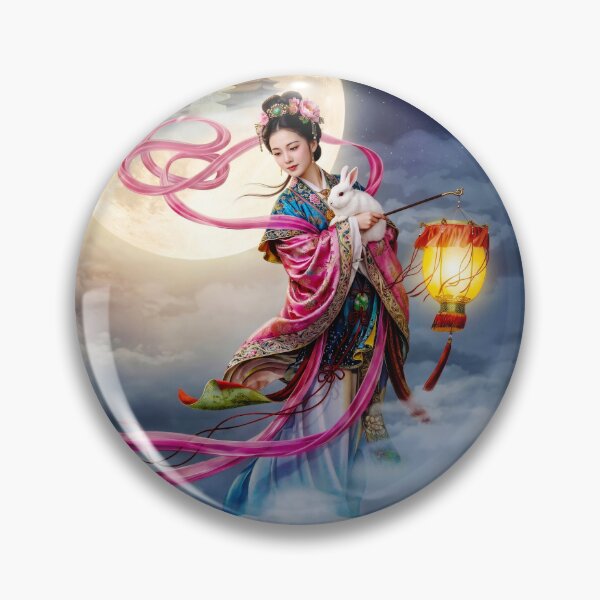 Item preview, Chinese Moon Goddess Chang'e and Jade Rabbit Fantasy Art designed and sold by artisfun333.