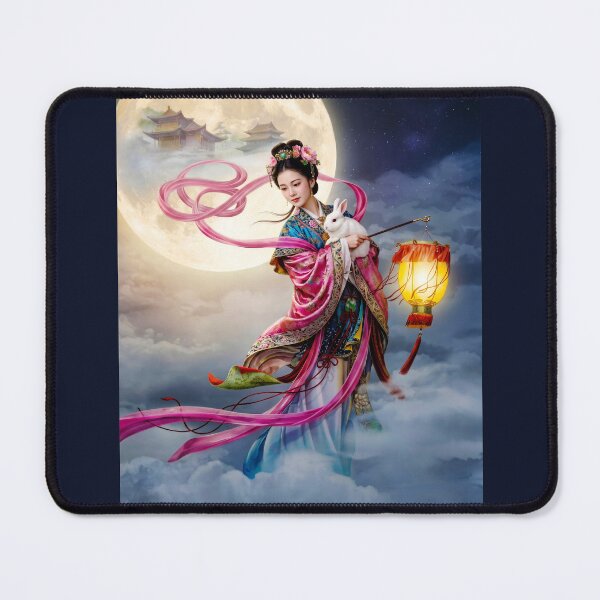 Item preview, Chinese Moon Goddess Chang'e and Jade Rabbit Fantasy Art designed and sold by artisfun333.