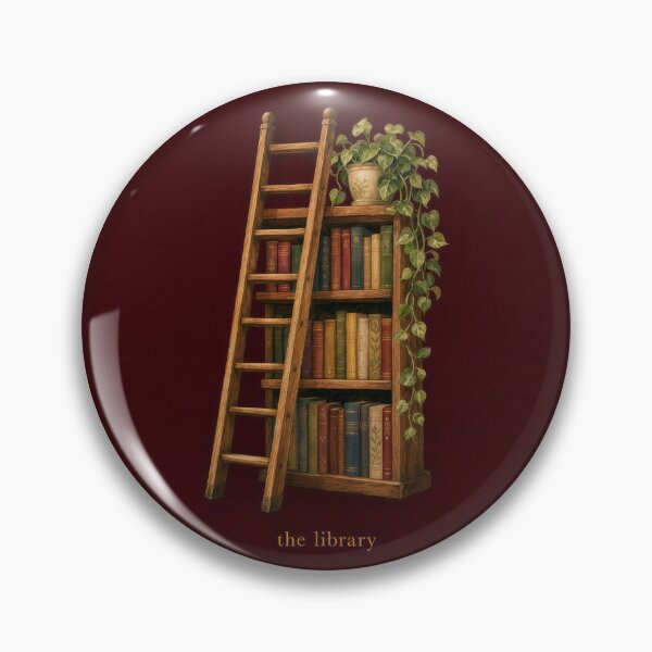 Item preview, Library Ladder Cozy Book Lover Illustration | Bookish Wall Art designed and sold by FixationStudio.