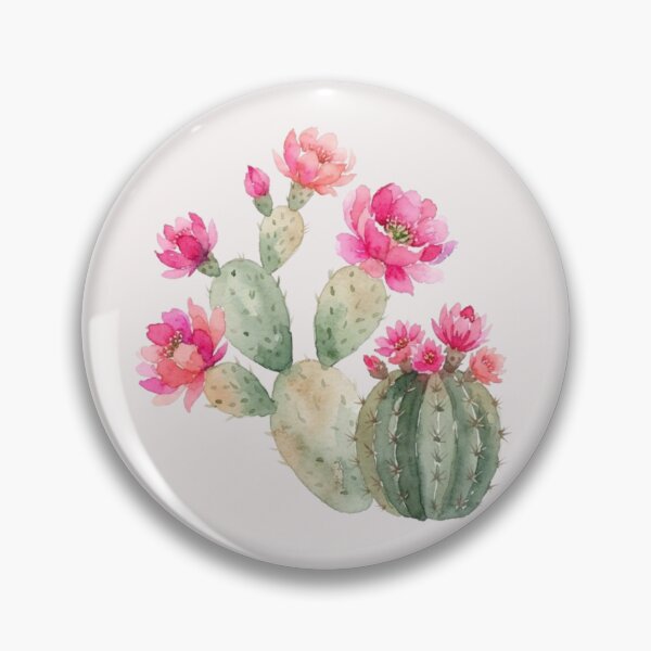 Item preview, Watercolor Pink Cactus Flower Botanical Art Print designed and sold by bvdesignart.